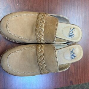 Sofft Tan Mules with Braided Detail